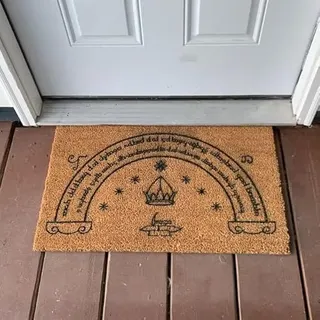 Fußmatte mit Aufschrift "Speak Friend and Enter", Hochzeitsgeschenk, Einweihungsgeschenk, Willkommens-Fußmatte, Fußmatte für Haustür, 76,2 x 45,7 cm