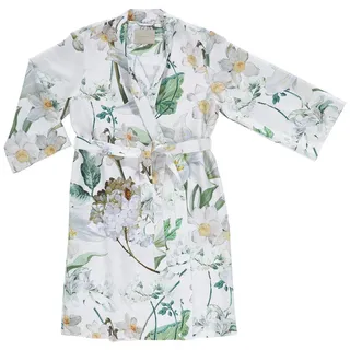 Essenza Kimono, Weiß, Textil, Blume, Oeko-Tex® Standard 100, Badtextilien, Bademäntel