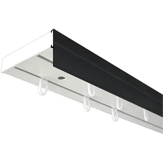 SN DECO GROUP Gardinenschiene 2-läufig Ø 7,7 mm 400 cm Schwarz/Weiß