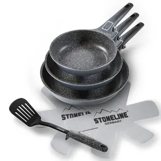 STONELINE® Imagination PLUS Pfannenset 6-tlg. beschichtet mit abnehmbarem Griff, Induktion geeignet