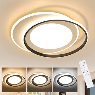 ZMH Deckenleuchte LED Wohnzimmer Deckenleuchte 48 cm Dimmbare Wohnzimmerlampe Moderne Ring