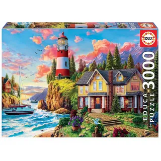 Educa - Puzzle 3000 Teile für Erwachsene | Leuchtturm, 3000 Teile Puzzle für Erwachsene und Kinder ab 14 Jahren, Inklusive Ersatzteilservice, Solange der Vorrat reicht, Szenerie, Landschaft (18507)