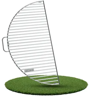 BonFeu BonGrill Grillrost aus verzinkter Stahl - Plancha Grillplatte - Grillplatte Gasgrill, Plancha Gasgrill, Plancha Grill - Grillmatte für Feuerschale, Feuerkorb und Gartenkamin - 1⁄2 Ø120cm