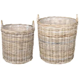 vidaXL Körbchen mit Speicher 2 pcs  Grau