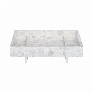 blomus Tablett -ABENTO- Elegantes Tablett aus Marmor: Vielseitiges Design, Marmor, Hochwertig, Marmor, 30x18x7,5cm, Designer, 3 Farben, Luxuriös, Pflegeleicht weiß