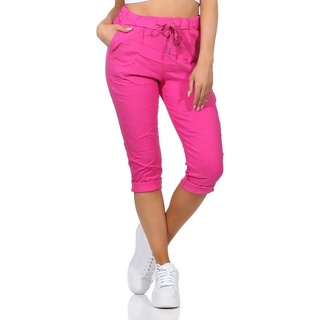 Aurela Damenmode 7/8-Hose Damen Sommerhose Capri Jeans Kurze Hose Bermuda in sommerlichen Farben, Taschen und Kordelzug, 36-44 rosa 36-38