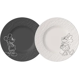 Villeroy & Boch Mickey Mouse Dessertteller 2-teilig schwarz/weiß