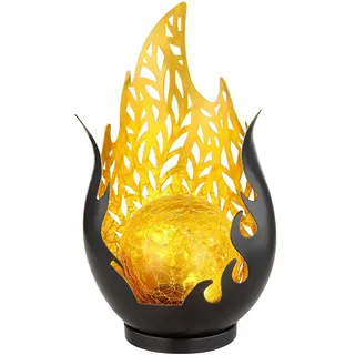GLOBO Solarleuchte Gartendeko 16,5x12,5x26,5 cm Schwarz/Gold