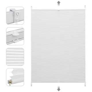 Sekey Plissee Sonnenschutzrollo ohne Bohren Verspannt Blickdicht Lichtschutz, blickdicht, Klemmfix, Innovatives Halb-Waben-Design Plissee für Fenster / Tür 60 cm x 120 cm