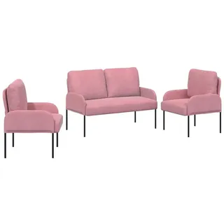 vidaXL Couch Sperrholz 3-Sitzer Rosa