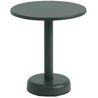 Muuto - Linear Steel Outdoor Kaffeetisch, Ø 42 x H 47 cm, dunkelgrün RAL 6012