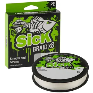 Berkley Sick Braid - 150m geflochtene Angelschnur, Durchmesser/Tragkraft:0.23mm / 23.6kg, Farbe:White