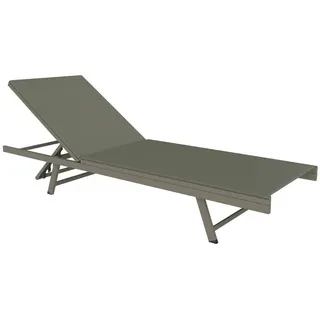 AMBIA GARDEN Sonnenliege Grün, Metall, Textil, 64x30x197 cm, Rückenlehne verstellbar, Gartenmöbel, Gartenliegen