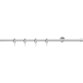 Gardinenstange GOOD LIFE "CAP" Gardinenstangen Gr. L: 140 cm Ø 16 mm, 1 läufig, grau (chromfarben) Gardinen Vorhänge Gardinenstangen mit Ringen