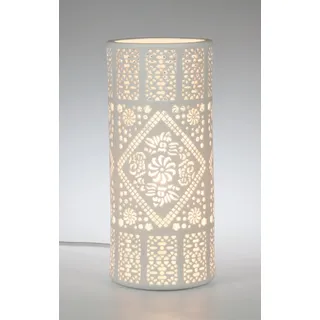 Porzellanlampe Zylinder, Höhe 20,5cm, Durchmesser 10cm  Lampe, Tischlampe