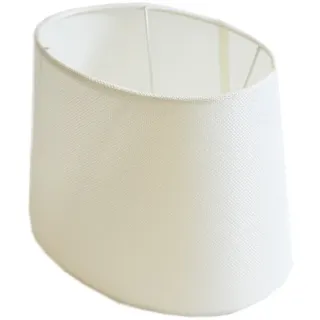 B&S Lampenschirm Lampenschirm oval Stoff für Steh - Tischlampe versch Farben H 17 cm weiß