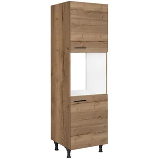 Nobilia Geräteumbauschrank Structura, Eiche dunkel, Holzwerkstoff, 2 Fächer, nur wie online abgebildet bestellbar, 60x216.6x58 cm, Blauer Engel, Pefc, Goldenes M, Made in Germany, DGM-Klimapakt, Küchen, Küchenmöbel, Küchenschränke, Geräteumbauschränke