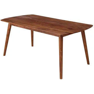 furnicato Esstisch Massivholz Walnuss Finish 120x60x77 cm Braun (1-St), Lackversiegelte Tischplatte für dein kompaktes Esszimmer braun