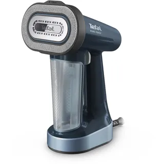 Tefal Pure Force 3-in-1 Dampfbürste, Keramik-Bügelsohle, 35 g/Min. Dampfleistung, 90 g/Min. Dampfstoß, 4 Dampfstufen, Fusselentferner-Seite, 180 ml abnehmbarer Wassertank, 1800 Watt, Blau, DT8755E0