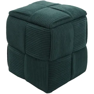 Mendler Hocker HWC-Q47 Cord 43 x 40 x 40 cm Grün