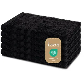 LAVEA Elena Handtuchset 5-tlg. schwarz
