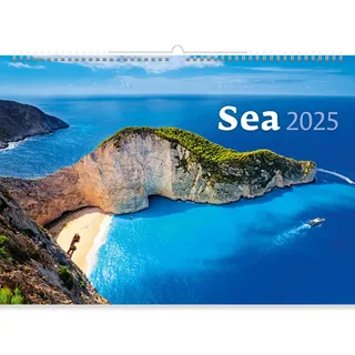 2025 Meereslandschaftskalender - 12 atemberaubende Meeres- und Küstenbilder - Groß(45 x 31,5 cm)- Spiralbindung - FSC-zertifiziertes umweltfreundliches Papier - Perfekt für Zuhause oder Bürodekoration
