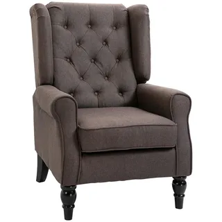 Homcom Ohrensessel Polyester 76 x 86 x 108 cm braun