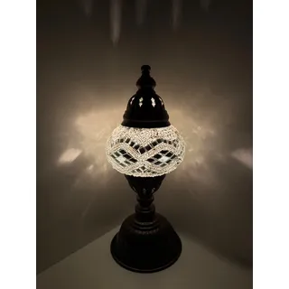 Mosaik Tischlampe M Mosaiklampe orientalische Lampe Samarkand-Lights Silber