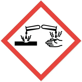 iSecur Gefahren-Aufkleber Gefahrenstoff-Symbol GHS05-Ätzend 20x20 cm-hin695 | Selbstklebender GHS05 Gefahrstoff-Aufkleber Ätzend, UV-beständig, wetterfest und langlebig für Kennzeichnungen