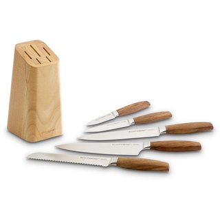 Echtwerk Küchenmesser-Set Classic-Edition aus hochwertigem Stahl, 6-teiliges Messerset mit Holzblock aus Pakkaholz, Küchenmesser-Set, Spezialstahl, Extrem scharf