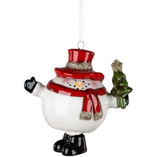Deko Hänger Glocke Schneemann 9cm mit Glitter Winterzeit Formano