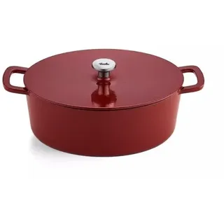 Fissler Moments Collection Emaillierter Gusseisen Bräter oval 33cm Burgunderrot