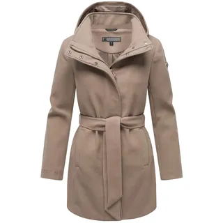 Marikoo Damen, Übergangsmantel (XS-3XL) - Eleganter Mantel mit Taillengürtel und Oversized Hood Kapuze