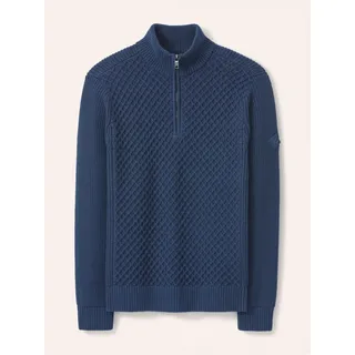 Walbusch Herren Grobstrick-Troyer mit Baumwolle Blau