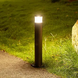 MOLOURK LED Außen Garten Stehleuchte, Außen IP65 Pollerleuchten, Außen Anthrazit Weg-Beleuchtung, Gartenlampe, Außenleuchte für Gärten, Innenhöfe, Terrassen, 3000K, Aluminium (60CM)