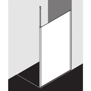 Kermi Xb Glasanlage XBWDR10020VUK 100x200mm, silber hochglanz, ESG SR Opaco, rechts