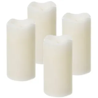 ToCi LED-Kerze LED-Kerze 4er-Set Timer Kerzenlicht Echtwachskerze Weiß Ø 7 x 13 cm 13 cm