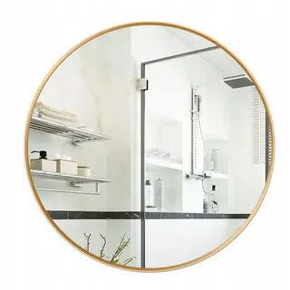 Großes rundes Spiegel Industrial Badezimmer Wohnzimmer Schlafzimmer Gold 60 cm XXL - Gold