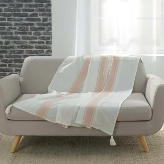 Dynamic24 Baumwolle Wohndecke 125x150 Tagesdecke Kuscheldecke Sofa Couch Decke Überwurf