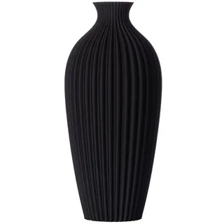 3D Vase Dekovase Saskia L 30cm Nachhaltige Deko Vase Pampasgras Trockenblumen, Bodenvase schwarz