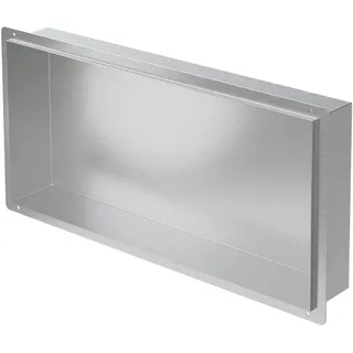 luxebath Wandnische aus Edelstahl 60x30x10 cm, Silber, Duschnische Einbauregal,
