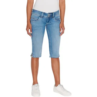 Pepe Jeans Damen Bermuda Short SLIM CROP LW Slim Fit Blau Mp0 Tiefer Bund W 32