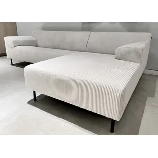 Ecksofa rechts Rolf Benz Freistil 180 Wohnlandschaft Stoff Cord weiß 170x260 cm