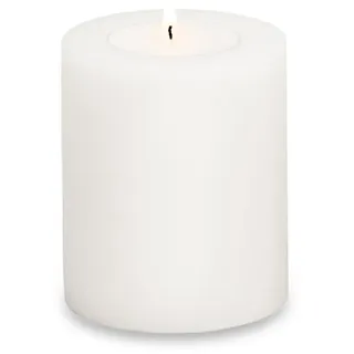 EDZARD Stumpenkerze Cornelius Ø 10 cm, (H 12 cm) Stumpenkerzen-Optik, Dauerkerze für Maxi-Teelichter weiß