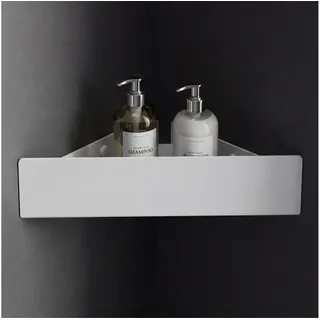 mai & mai Duschablage zum Bohren oder Kleben, Badablage Ecke, Badezimmerablage Zur Wandmontage für Bad und Küche, Sandweiß Reglo-07