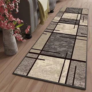 LYYK Küchenteppich Modern Waschbare rutschfest Polyester Verblassen Nicht Schlafzimmer Bettumrandung Teppich für Schlafzimmer Wohnzimmer Diele Veranstaltungen, 60x300cm Color12
