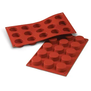 silikomart | SF027 Silikonform für Monoportionen PETIT-FOURS, antihaftbeschichtet, 15 Gebäckstücke, Packung mit 1 Kuchenform, Ø 40 h 20 mm, Made in Italy