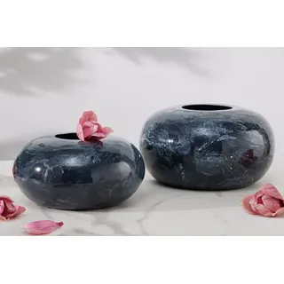 riess-ambiente Kugelvase STONE 25cm schwarz (Set, 2 St), Dekovase · Marmor · Eisen · Wohnaccessoire · Handarbeit · Wohnzimmer schwarz