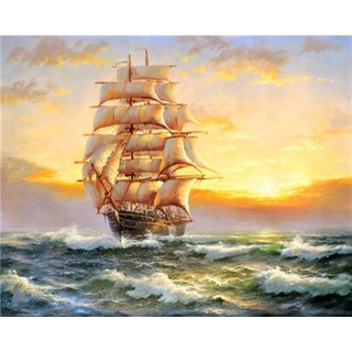 WYTTT Puzzle 1500 Teile Landschaft Erwachsene Puzzle Holzpuzzle 3D Klassisches Puzzle Segelschiff In Sonnenuntergangmeer DIY Collectibles Moderne Wohnkultur,87X57Cm