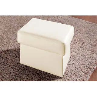 Hocker SIT & MORE "Bellevue", weiß (altweiß), B:58cm H:45cm T:58cm, Luxus-Microfaser ALTARA NUBUCK (100% Polyester);SOFTLUX-Kunstleder;NaturLEDER (echtes Rindsleder), Hocker, Polsterhocker Lederhocker